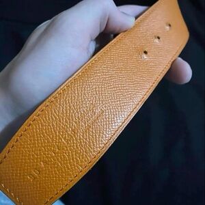Hermés Men's Orange/black Leather belt